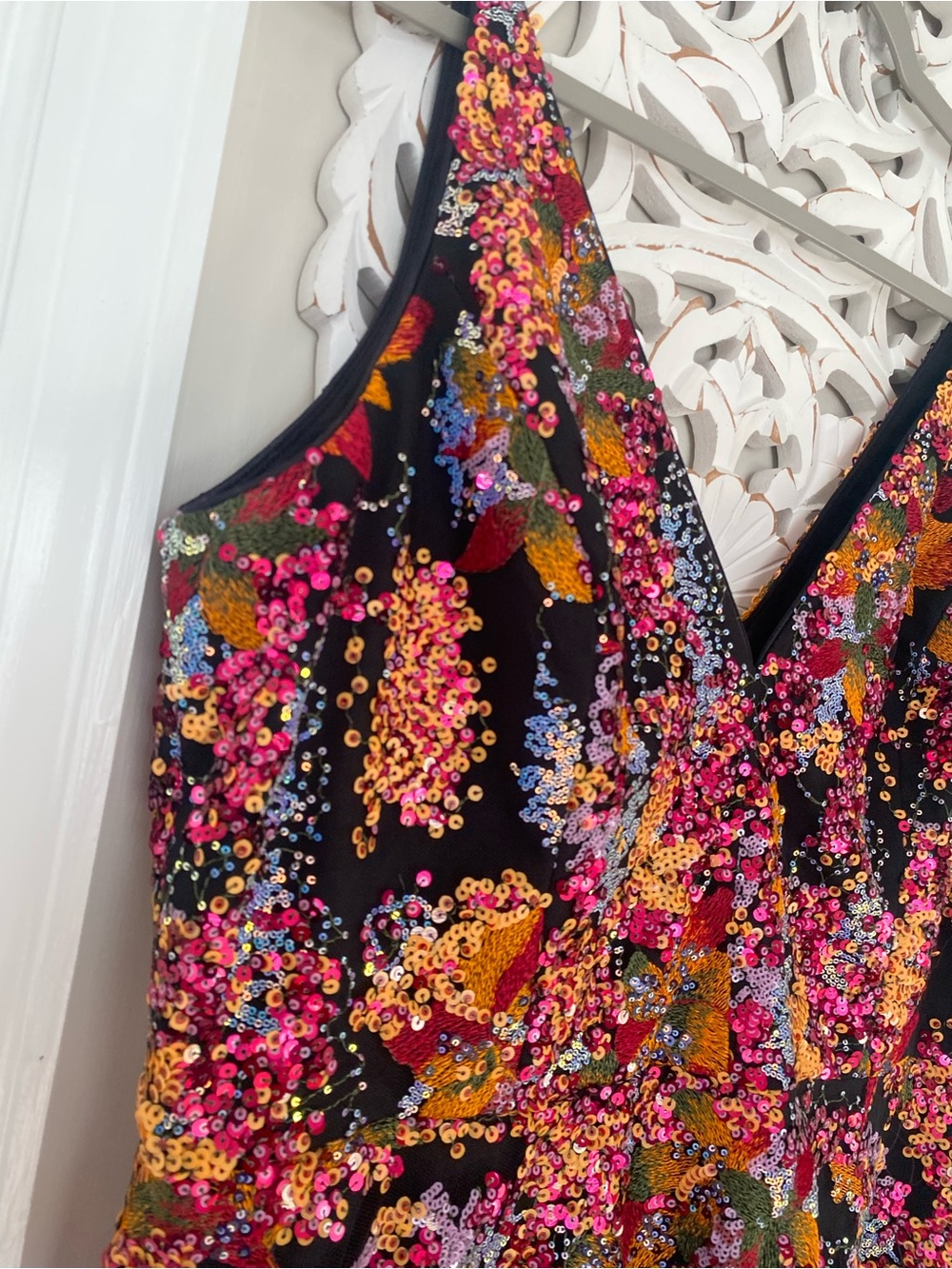 Dress the Population Elisa XL Sequin Embroidered Fit & Flare Cocktail Prom Dress - Picture 7 of 15